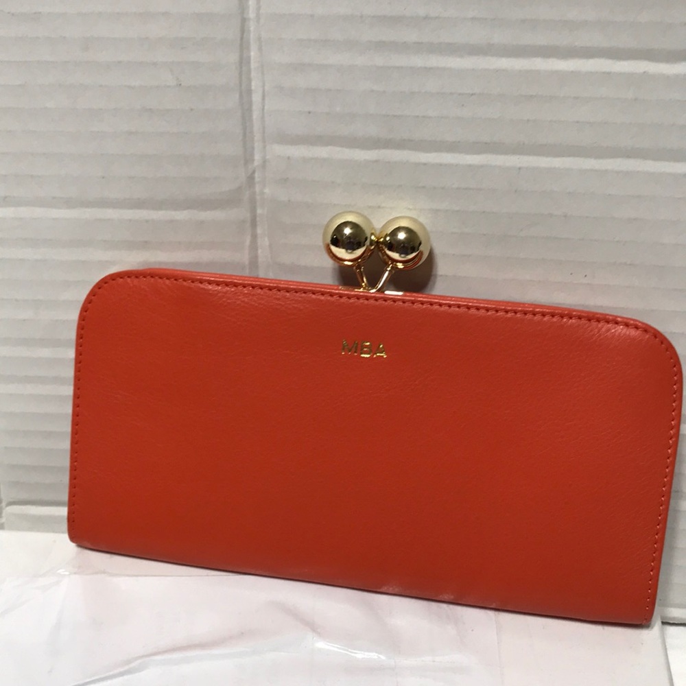 Mark and Graham wallet with kiss lock with outside zipper pocket. NWOT.